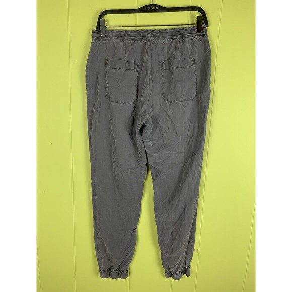 H&M LOGG Pants Size 8 Gray Green Elastic Waist Pockets Drawstring - Picture 3 of 10